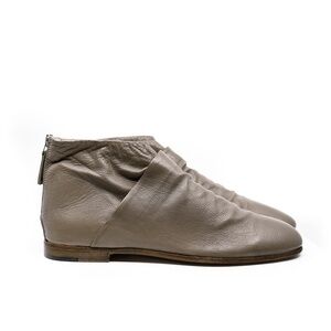 RON WHITE Slouchy Leather Ankle Boots in Greige Size EU 40 US 9.5 Made in Italy